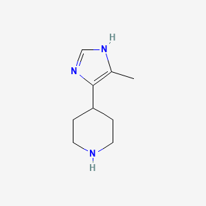 molecular formula C9H15N3 B8717302 4-(4-Methyl-1H-imidazol-5-yl)piperidine 