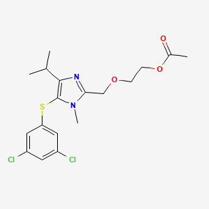 molecular formula C18H22Cl2N2O3S B8717345 2-((5-(3,5-Dichlorophenylthio)-4-isopropyl-1-methylimidazol-2-yl)methoxy)ethyl acetate CAS No. 178979-50-5