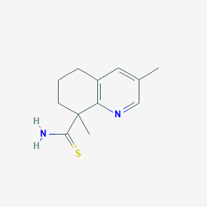 molecular formula C12H16N2S B8717373 3,8-Dimethyl-5,6,7,8-tetrahydroquinoline-8-carbothioamide CAS No. 61418-00-6