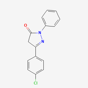 molecular formula C15H11ClN2O B8717480 1-Phenyl-3-(4-chlorophenyl)-2-pyrazolin-5-one 