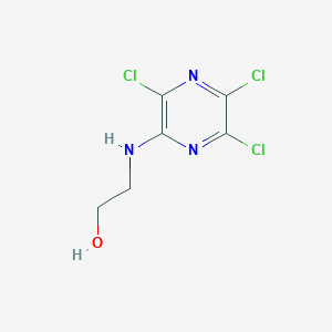 molecular formula C6H6Cl3N3O B8717493 2-[(3,5,6-Trichloropyrazin-2-yl)amino]ethan-1-ol CAS No. 63880-13-7