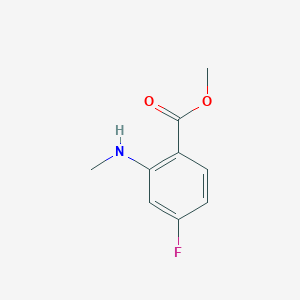 molecular formula C9H10FNO2 B8717518 Methyl 4-fluoro-2-(methylamino)benzoate 
