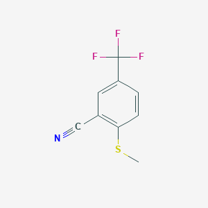 molecular formula C9H6F3NS B8717619 2-(Methylthio)-5-(trifluoromethyl)benzonitrile 