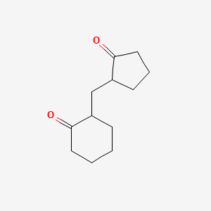 molecular formula C12H18O2 B8717629 Cyclohexanone, 2-[(2-oxocyclopentyl)methyl]- CAS No. 56717-23-8
