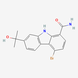 molecular formula C16H15BrN2O2 B8717716 4-bromo-7-(2-hydroxypropan-2-yl)-9H-carbazole-1-carboxamide 