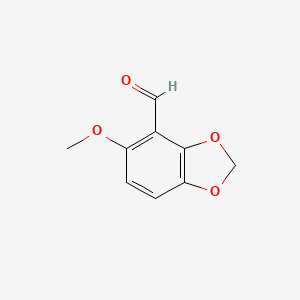 B8717773 1,3-Benzodioxole-4-carboxaldehyde, 5-methoxy- CAS No. 23724-22-3