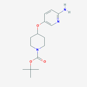 molecular formula C15H23N3O3 B8717842 4-(6-Amino-pyridin-3-yloxy)-piperidine-1-carboxylic acid tert-butyl ester 