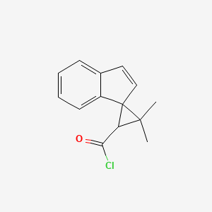 molecular formula C14H13ClO B8718091 3,3-Dimethylspiro(cyclopropane-1,1'-(1H)indene)-2-carbonyl chloride CAS No. 60450-40-0