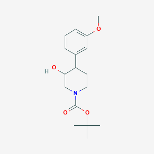 molecular formula C17H25NO4 B8718334 Tert-butyl 3-hydroxy-4-(3-methoxyphenyl)piperidine-1-carboxylate 
