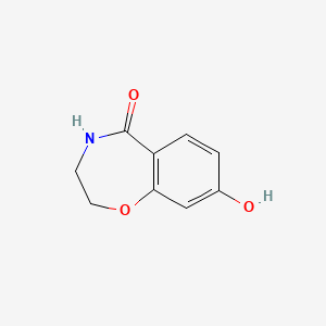 molecular formula C9H9NO3 B8718339 8-Hydroxy-3,4-dihydro-1,4-benzoxazepin-5(2H)-one 