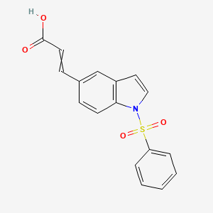 molecular formula C17H13NO4S B8718350 3-(1-Benzenesulfonyl-1H-indol-5yl)-acrylic acid 