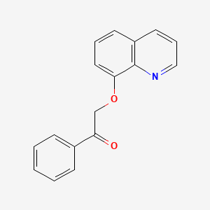molecular formula C17H13NO2 B8718381 alpha-(8-Quinolinyloxy)acetophenone 