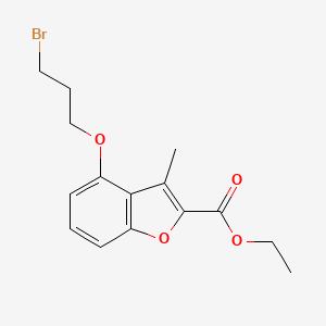 molecular formula C15H17BrO4 B8718426 Ethyl 4-(3-bromopropoxy)-3-methyl-1-benzofuran-2-carboxylate CAS No. 279230-75-0
