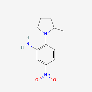 molecular formula C11H15N3O2 B8718473 2-(2-Methylpyrrolidin-1-yl)-5-nitroaniline 