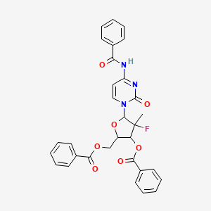Benzoic acid 3-benzoyloxy-5-(4-benzoylamino-2-oxo-2H-pyrimidin-1-yl)-4-fluoro-4-methyl-tetrahydro-furan-2-ylmethyl ester