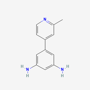 molecular formula C12H13N3 B8718576 5-(2-Methylpyridin-4-yl)benzene-1,3-diamine 