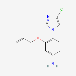 molecular formula C12H12ClN3O B8718594 4-(4-chloro-1H-imidazol-1-yl)-3-allyloxyaniline 