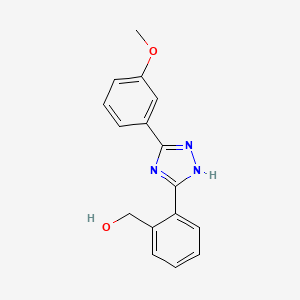 molecular formula C16H15N3O2 B8718609 BENZYL ALCOHOL, o-(5-(m-METHOXYPHENYL)-s-TRIAZOL-3-YL)- CAS No. 75318-77-3