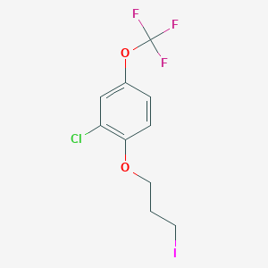 molecular formula C10H9ClF3IO2 B8718640 Benzene, 2-chloro-1-(3-iodopropoxy)-4-(trifluoromethoxy)- CAS No. 653578-22-4
