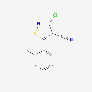 molecular formula C11H7ClN2S B8718748 4-Isothiazolecarbonitrile, 3-chloro-5-(2-methylphenyl)- CAS No. 647016-57-7