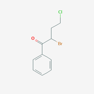 molecular formula C10H10BrClO B8718763 2-Bromo-4-chloro-1-phenylbutan-1-one 