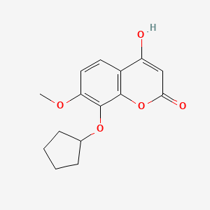 molecular formula C15H16O5 B8718787 8-(cyclopentyloxy)-4-hydroxy-7-methoxy-2H-chromen-2-one 