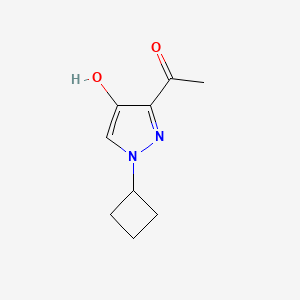 molecular formula C9H12N2O2 B8718893 1-(1-Cyclobutyl-4-hydroxy-1H-pyrazol-3-yl)ethan-1-one 