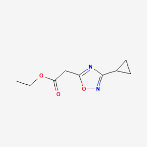 molecular formula C9H12N2O3 B8719068 Ethyl 2-(3-cyclopropyl-1,2,4-oxadiazol-5-yl)acetate 