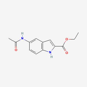 molecular formula C13H14N2O3 B8719077 ethyl 5-acetamido-1H-indole-2-carboxylate CAS No. 110887-42-8