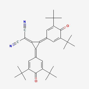 molecular formula C34H40N2O2 B8719123 Propanedinitrile, [bis[3,5-bis(1,1-dimethylethyl)-4-oxo-2,5-cyclohexadien-1-ylidene]cyclopropylidene]- CAS No. 63165-89-9