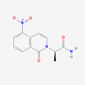 molecular formula C12H11N3O4 B8719140 (R)-2-(5-Nitro-1-oxoisoquinolin-2(1H)-yl)propanamide 