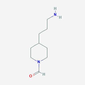 molecular formula C9H18N2O B8719198 4-(3-Aminopropyl)piperidine-1-carbaldehyde CAS No. 90747-96-9