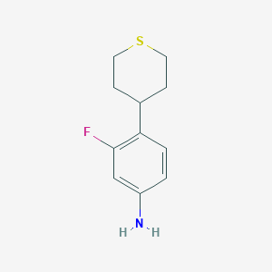 molecular formula C11H14FNS B8719420 3-fluoro-4-(tetrahydro-2H-thiopyran-4-yl)benzenamine 