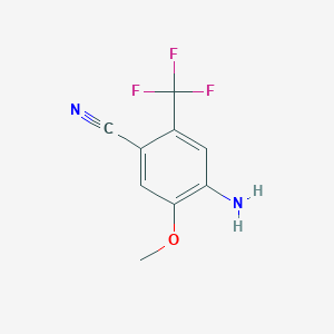 molecular formula C9H7F3N2O B8719425 4-Amino-5-methoxy-2-trifluoromethyl-benzonitrile 