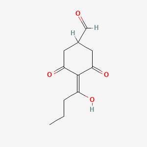 4-(1-Hydroxybutylidene)-3,5-dioxocyclohexane-1-carbaldehyde