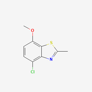 molecular formula C9H8ClNOS B8719506 4-Chloro-7-methoxy-2-methylbenzothiazole 