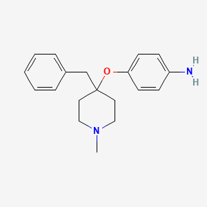 molecular formula C19H24N2O B8719538 Benzenamine, 4-((1-methyl-4-(phenylmethyl)-4-piperidinyl)oxy)- CAS No. 78104-13-9
