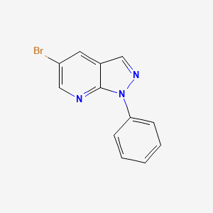 molecular formula C12H8BrN3 B8719602 1H-Pyrazolo[3,4-b]pyridine, 5-bromo-1-phenyl- CAS No. 887115-54-0