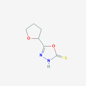 molecular formula C6H8N2O2S B8719603 1,3,4-Oxadiazole-2(3H)-thione, 5-(tetrahydro-2-furanyl)- CAS No. 129526-62-1