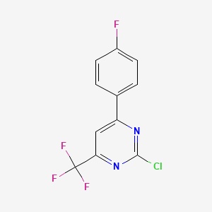molecular formula C11H5ClF4N2 B8719638 2-Chloro-4-(4-fluoro-phenyl)-6-trifluoromethyl-pyrimidine 