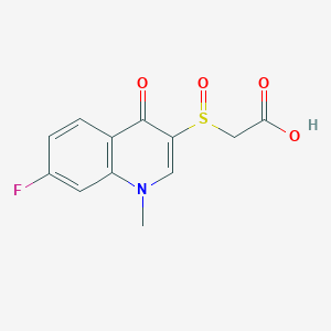 molecular formula C12H10FNO4S B8719651 3-Carboxymethylsulfinyl-7-fluoro-1-methyl-4-quinolone CAS No. 591781-23-6