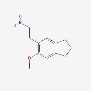 molecular formula C12H17NO B8719679 2-(6-methoxy-2,3-dihydro-1H-inden-5-yl)ethylamine 