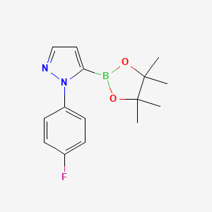molecular formula C15H18BFN2O2 B8719691 1-(4-fluorophenyl)-5-(4,4,5,5-tetramethyl-1,3,2-dioxaborolan-2-yl)-1H-pyrazole 