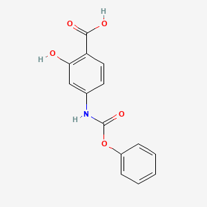 molecular formula C14H11NO5 B8719704 2-Hydroxy-4-[(phenoxycarbonyl)amino]benzoic acid CAS No. 67324-87-2
