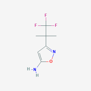molecular formula C7H9F3N2O B8719714 3-(1,1,1-Trifluoro-2-methylpropan-2-yl)isoxazol-5-amine 
