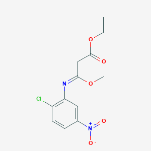 molecular formula C12H13ClN2O5 B8719837 Ethyl beta-methoxy-beta-(2-chloro-5-nitrophenylimino)propionate 