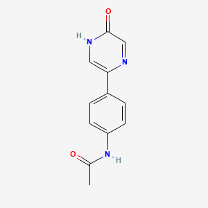 molecular formula C12H11N3O2 B8720026 5-(4-acetamidophenyl)-2(1H)-pyrazinone 