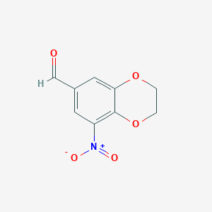 molecular formula C9H7NO5 B8720031 8-Nitro-2,3-dihydro-1,4-benzodioxine-6-carbaldehyde 