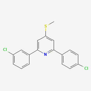 molecular formula C18H13Cl2NS B8720047 Pyridine, 2-(3-chlorophenyl)-6-(4-chlorophenyl)-4-(methylthio)- CAS No. 116579-59-0