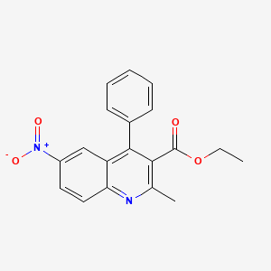 molecular formula C19H16N2O4 B8720124 Ethyl 2-methyl-6-nitro-4-phenylquinoline-3-carboxylate CAS No. 627073-30-7